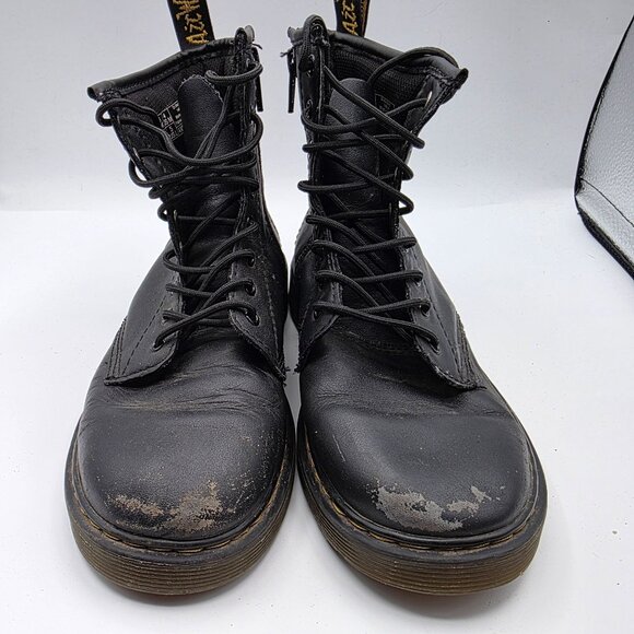 Dr. Martens Doc 1460 J Womens Size 5 Black Combat Boots Casual Party Walking - Picture 2 of 13
